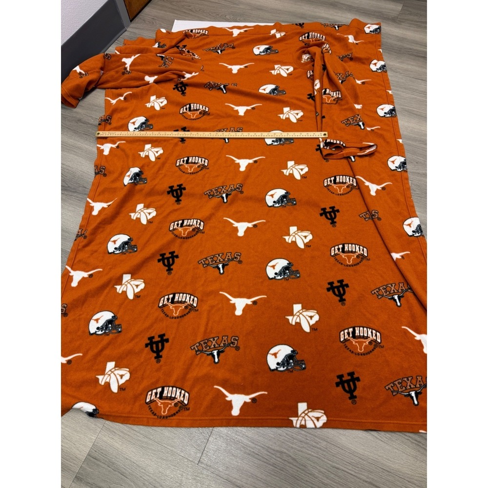 Texas Longhorns Throw Blanket NCAA College Football Plush Get Hooked Orange‎